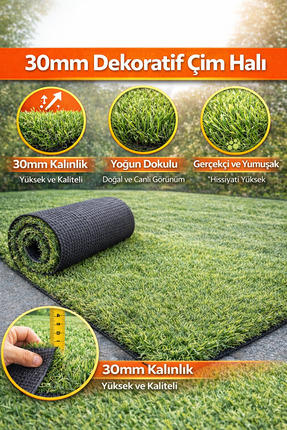 Store Nurteks 30mm Jupiter Green En 2 Metre Suni Çim Yapay Çim Halı