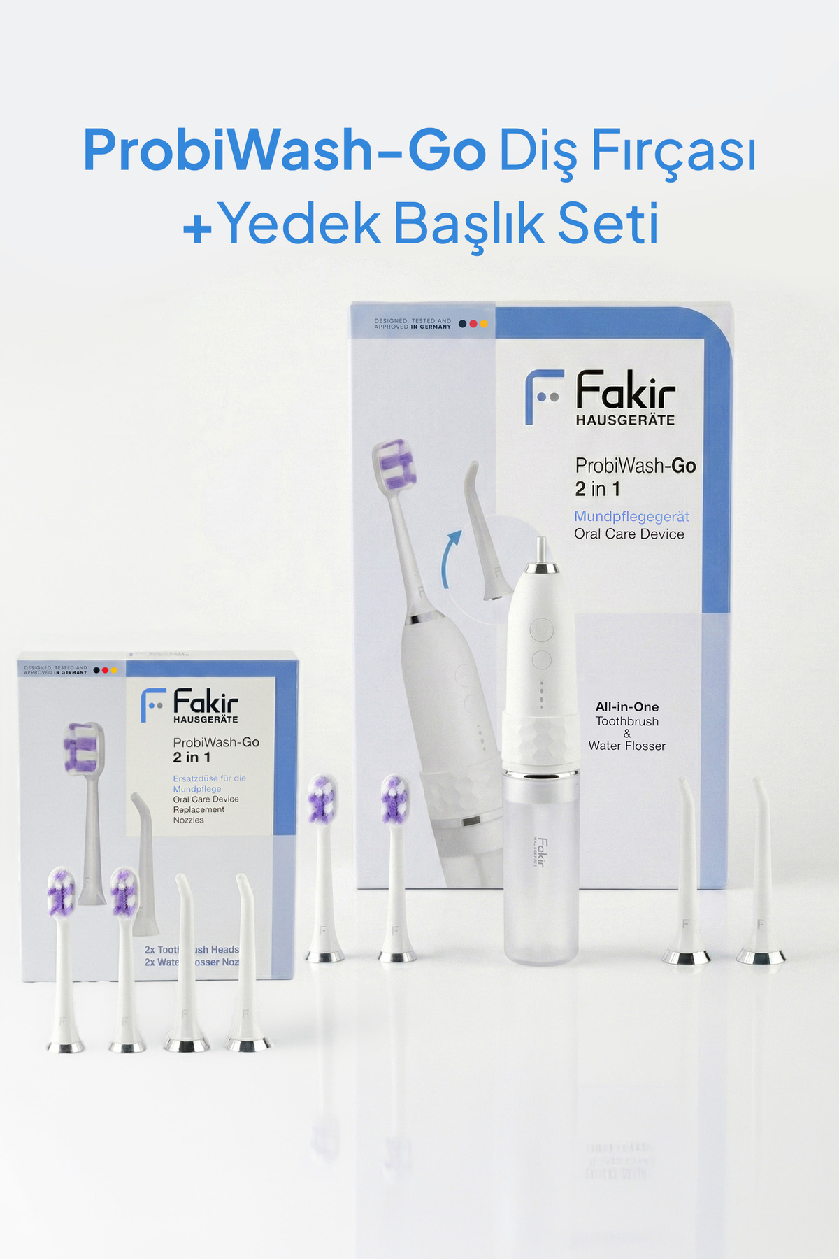 Fakir ProbiWash Go 2in1 Elektrikli Diş Fırçası-Ağız Duşu/İkisi Bir Teknoloji + YEDEK BAŞLIK SETİ - Fiyatı, Yorumları