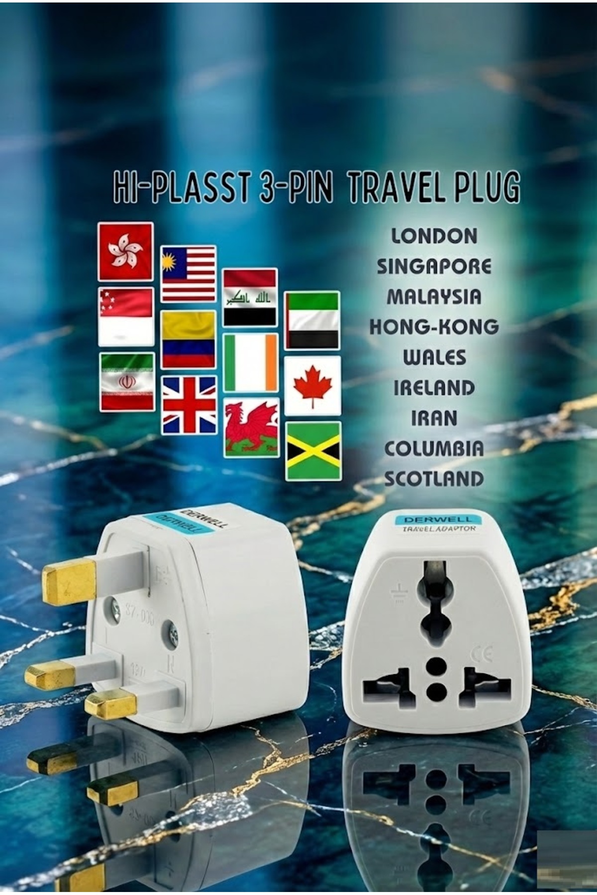 Evrensel 3Pin İngiltere HK AC Seyahat Priz abd/ab/AU İngiltere/HK 3 Pin Fiş dönüştürücü Piriz Beyaz