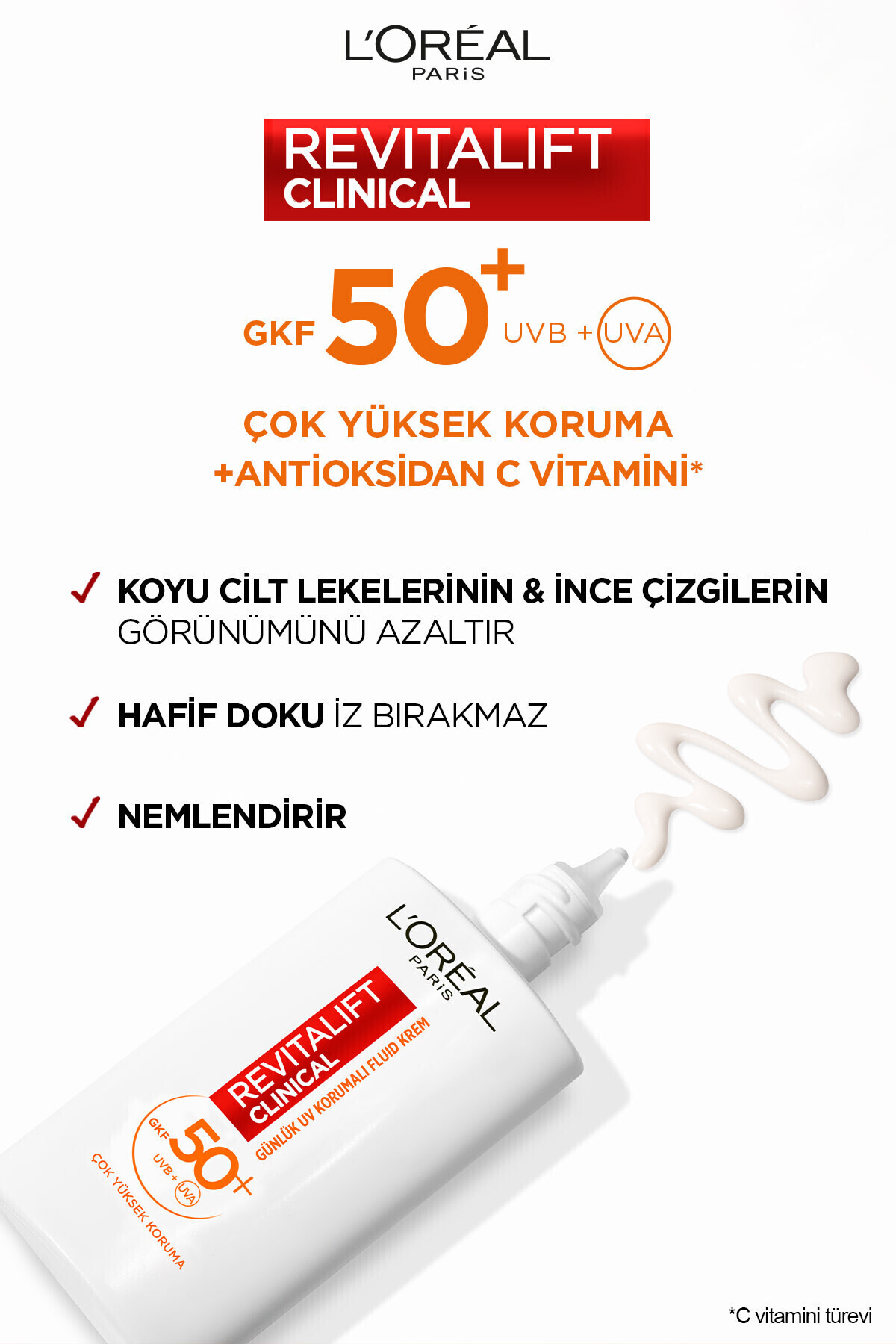 کرم ضد آفتاب صورت روزانه با SPF 50+ با محافظت بالا در برابر اشعه ماوراء بنفش Revitalift Clinical، 50 میلی لیتر × 2 بسته — PARKFARMA880103 — تصویر 3 از 8