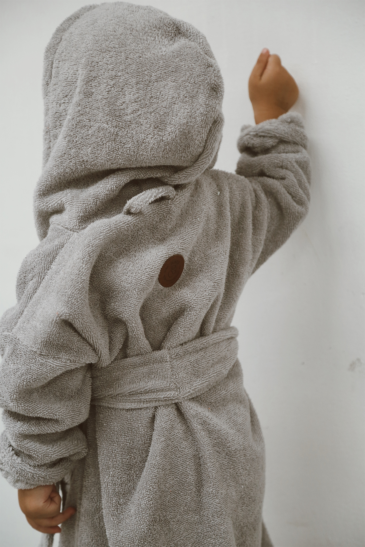 ilays beauty Buldan Dokuması Bebek/çocuk Bornozu Gri Rengi fotoğrafı 2 (önizleme)