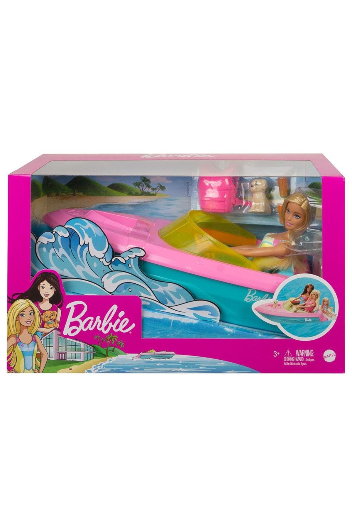 Barbie Bebek ve Teknesi, Oyuncak Köpek ve Aksesuarlar İle Suda Yüzer, 3-7 Yaş Arası İçin GRG30 fotoğrafı 2 (önizleme)