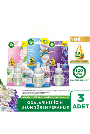 Air Wick Elektrikli Oda Kokusu Yedek Şişe Yasemin Çiçeği + Beyaz Orkide + Lav...