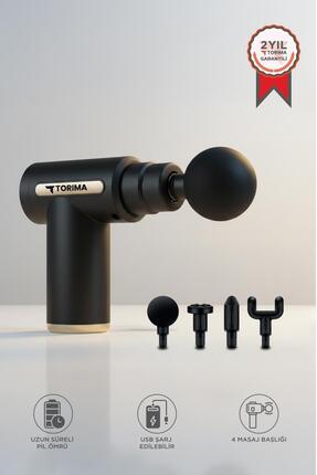 Torima Masaj Aleti Titreşimli Şarjlı 30W Güçlü Motor 4 Başlıklı Kas Masaj Tab...