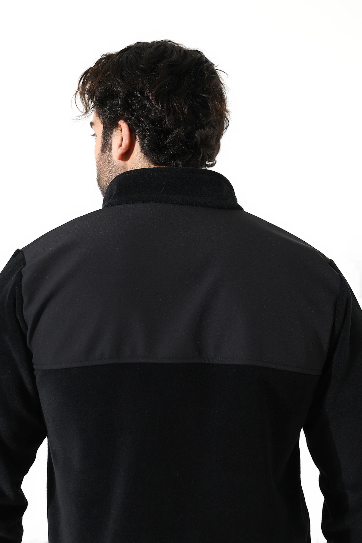 پالتو پشمی یونیسکس با یقه نرم - مشکی — مشکی P5969S5043 — تصویر 7 از 8