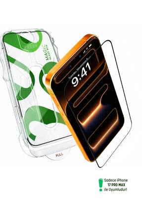 EVAX [e-Pro] iPhone 17 Pro Max Uyumlu Kolay Kurulum Aparatlı 5D Platinum Tam ...