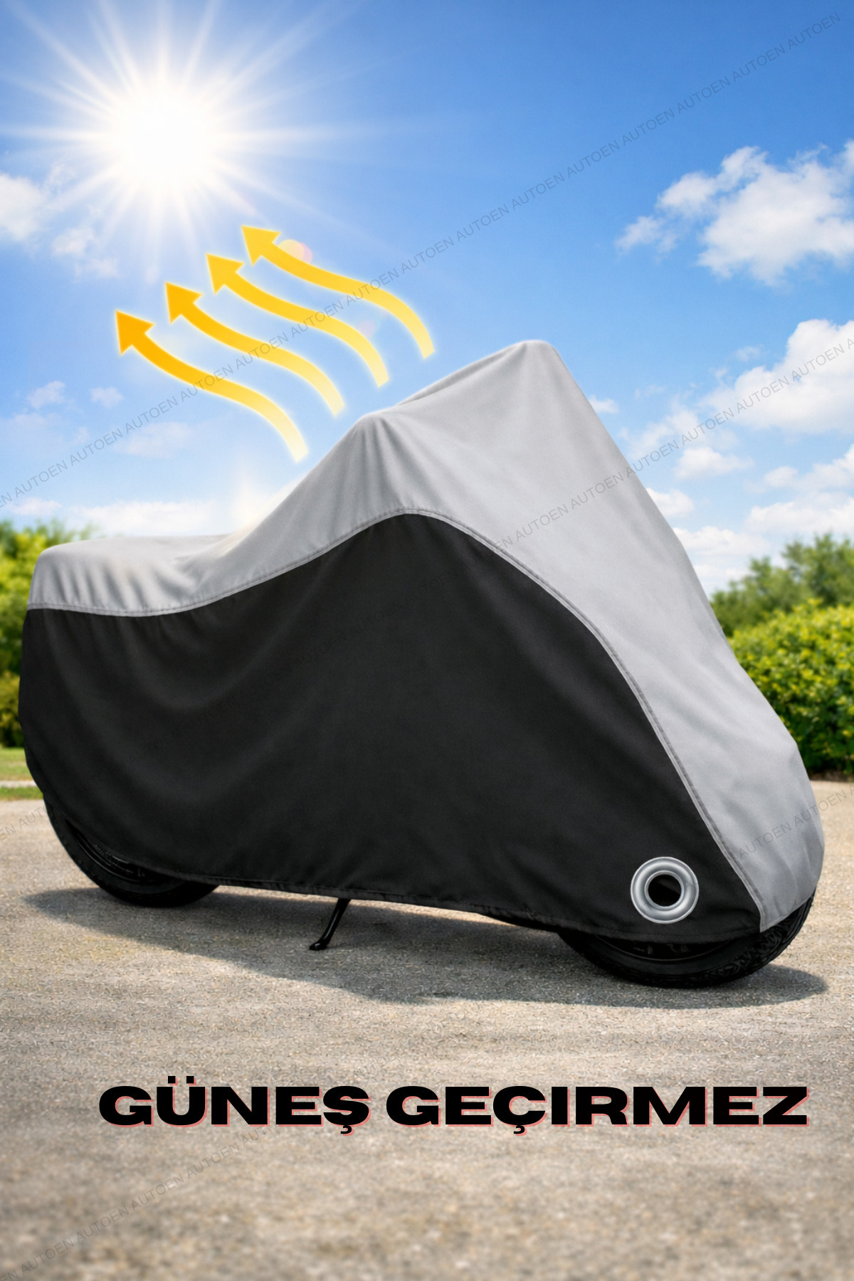 AutoEN Gray-Black Honda Cbf 500 Lock Compatible Motorcycle Cover