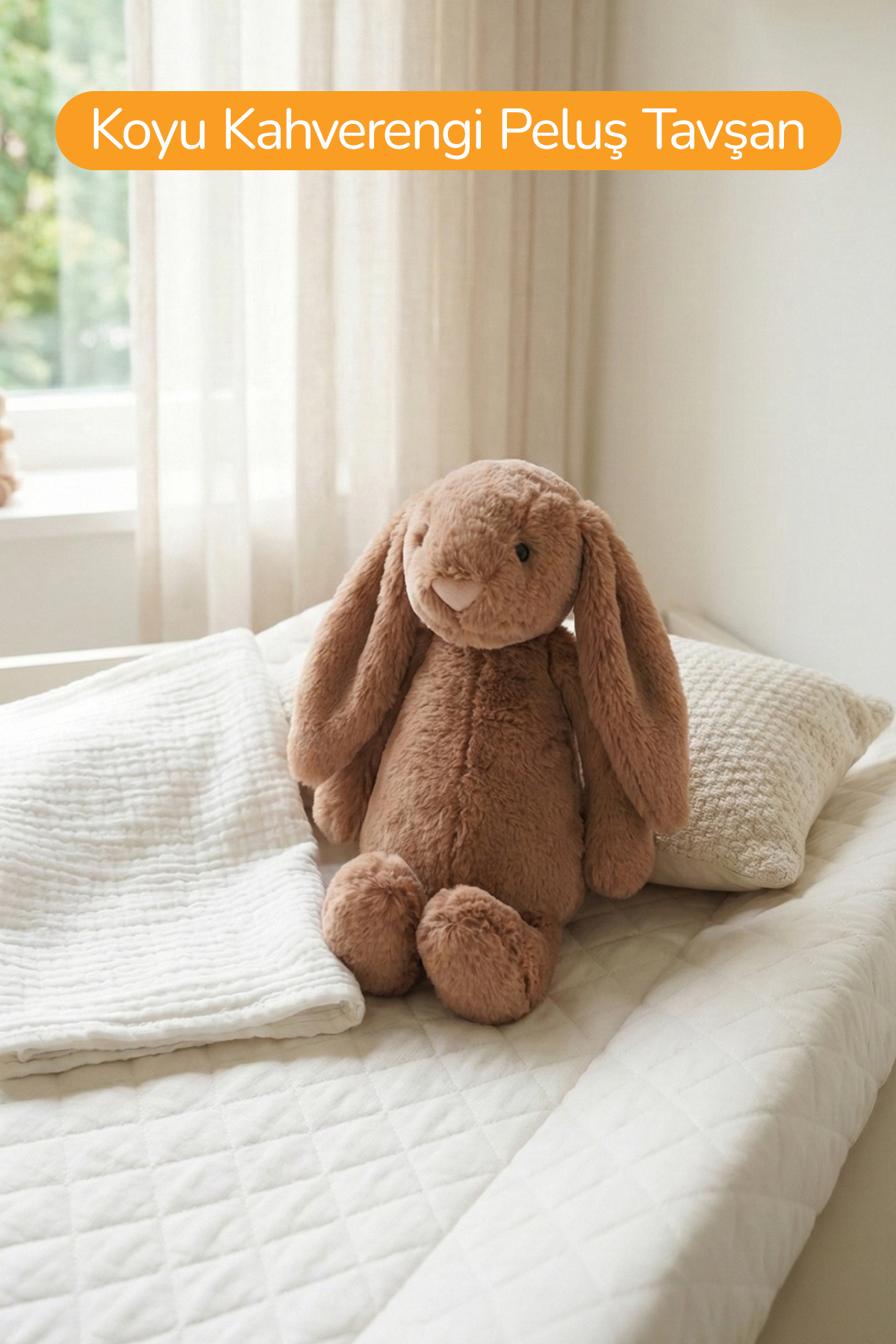 ROZİTOYS Yumuşacık Peluş Tavşan Hediyelik Bebek Uyku ve Oyun