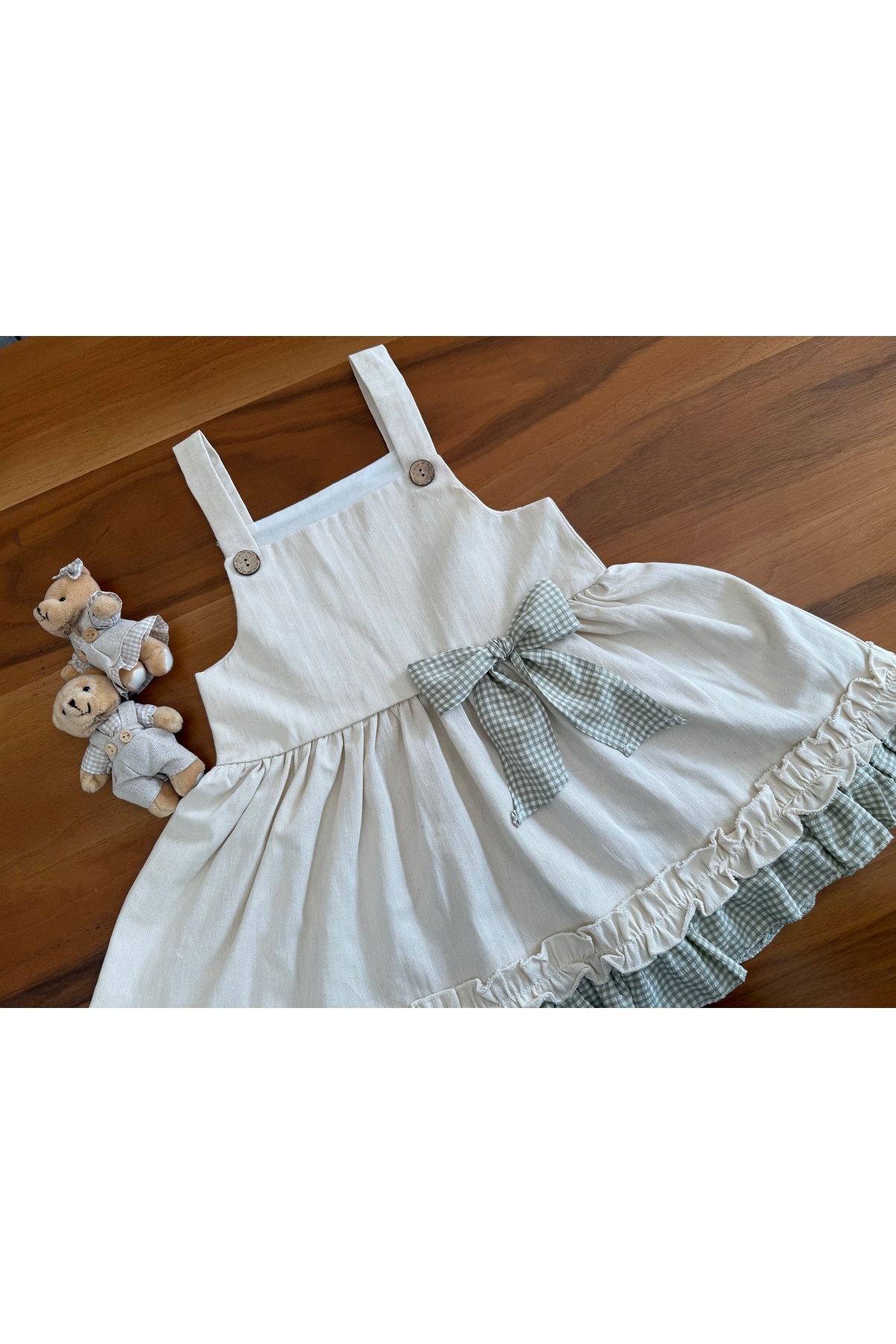 Mini Chics Pötikare Fırfırlı Keten Kız Çocuk Jile fotoğrafı 2 (önizleme)