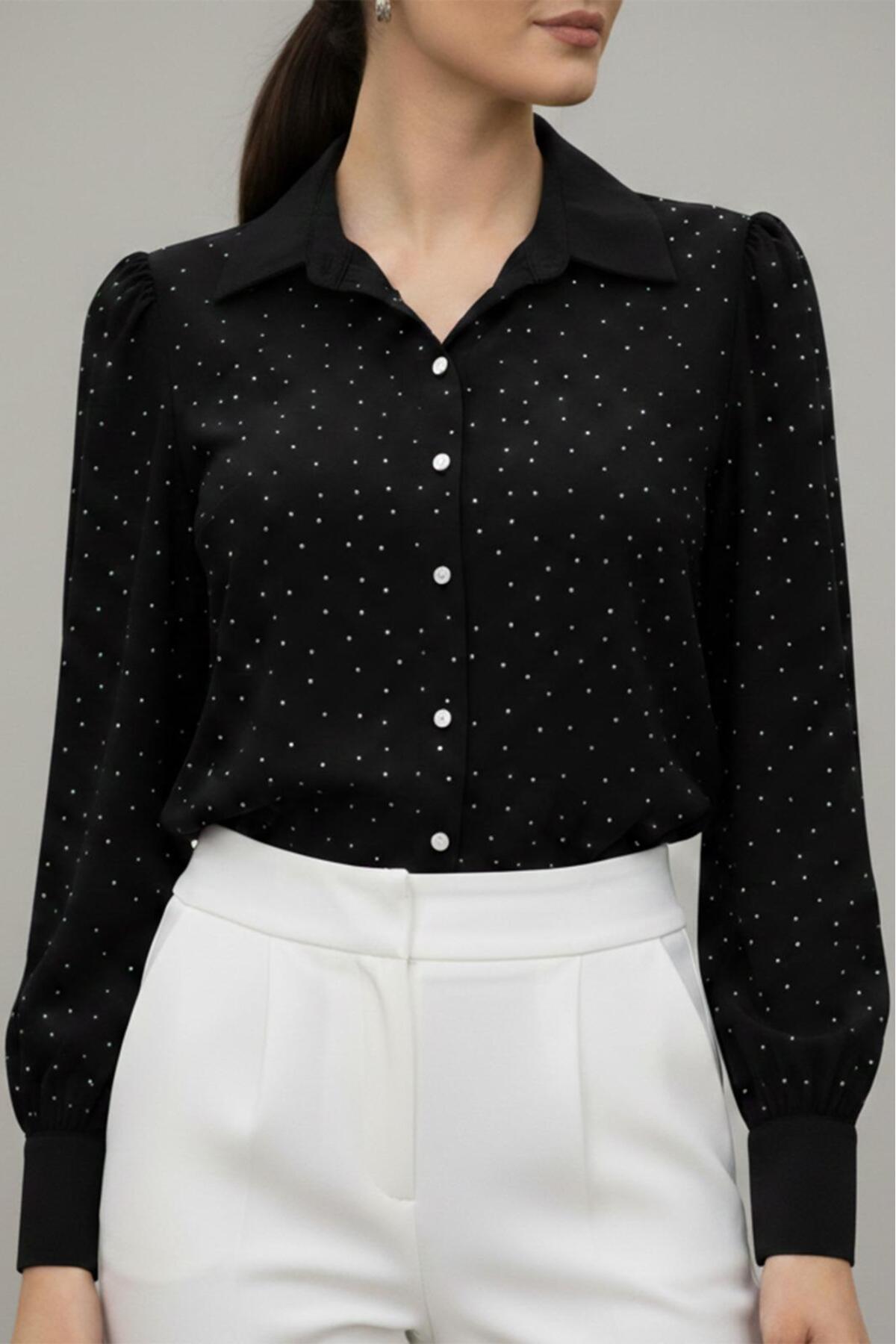 EMMAS CLOTHİNG  Kadın Taş Bakılı Gömlek - Görsel 3