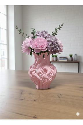 Pilovestik Modern Sanat El Figürlü Dekoratif Vazo & Biblo - Pembe