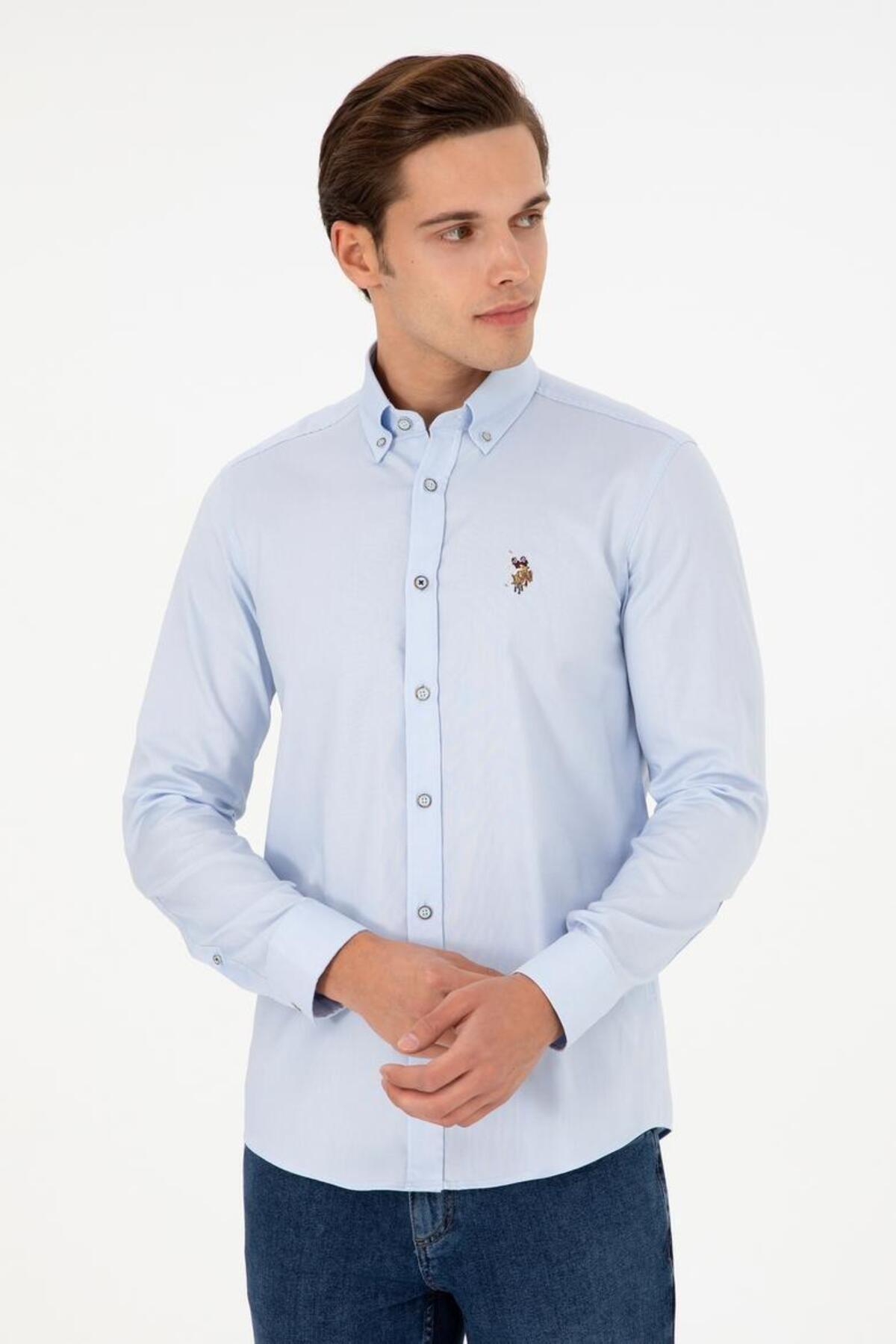 U.S. Polo Assn. Erkek Dokuma Gömlek 1962092 — آبی 50293847-VR003