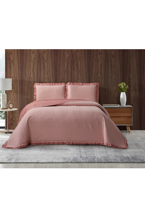 Valensi Home Roma Çift Kişilik Yatak Örtüsü - Pudra