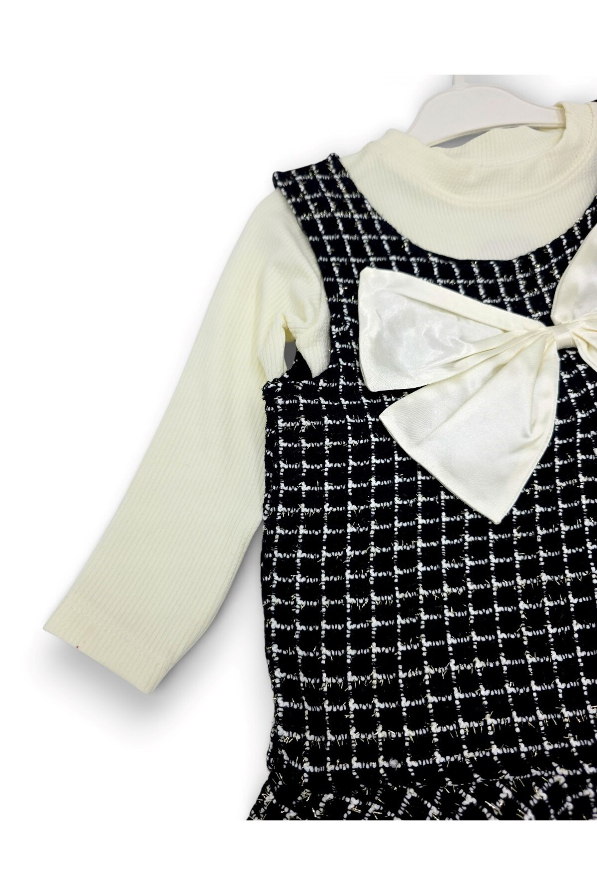 Egelite Kız Çocuk Bayramlık Ekoseli Jileli ve Badili 3-4-5-6-7 Yaş Şık Elbise fotoğrafı 5 (önizleme)