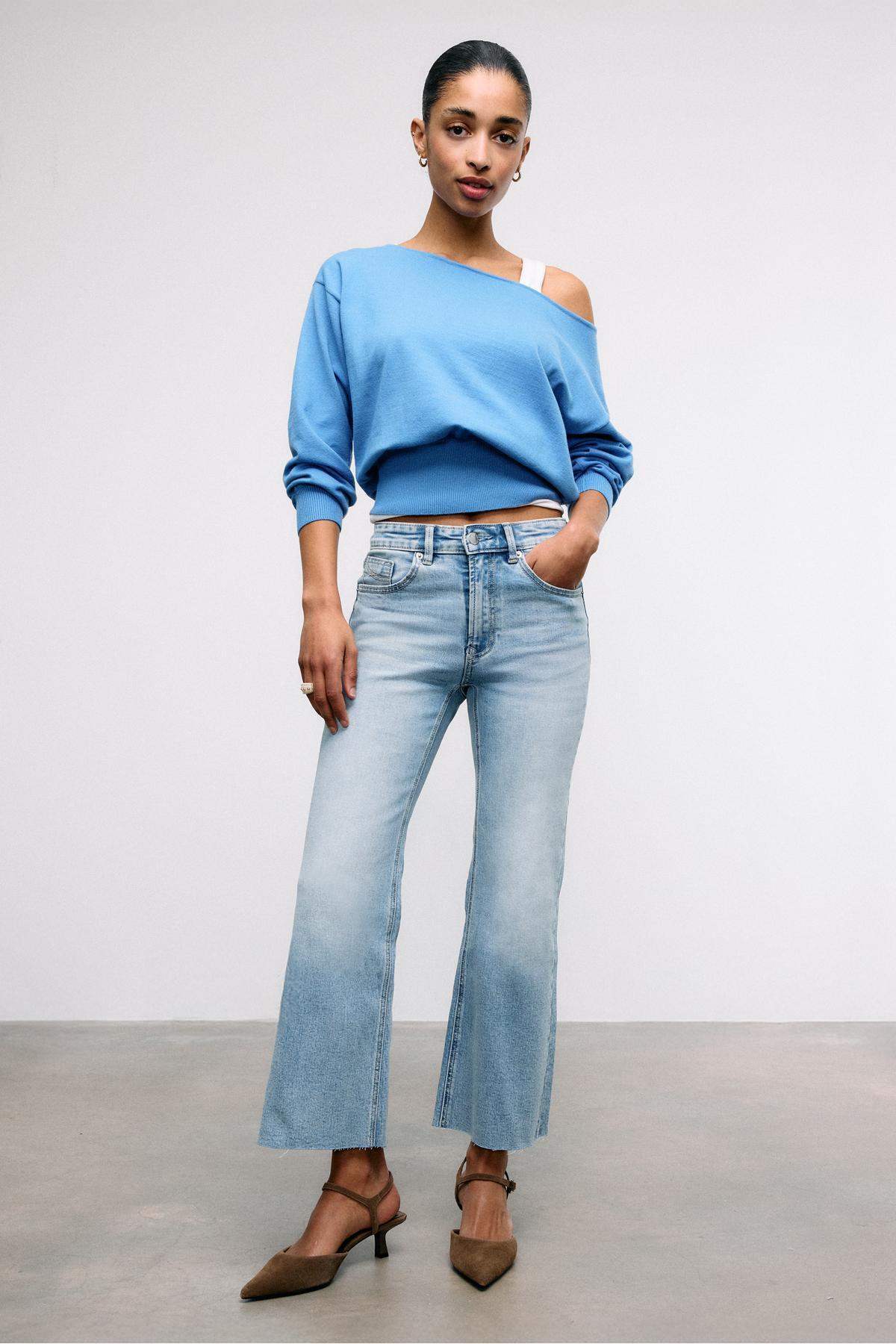 Stradivarius  D78 Cropped Çan Paça Jean - Görsel 3