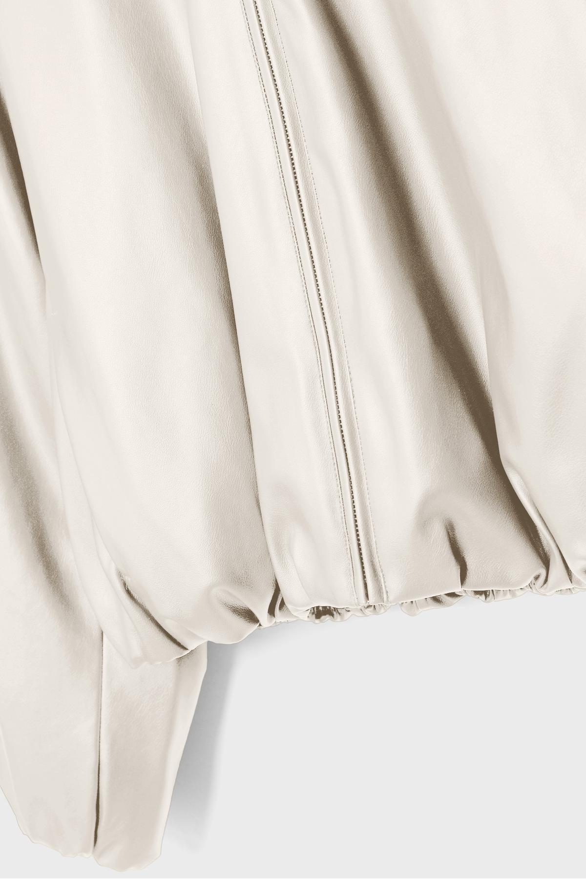 Stradivarius  Suni deri dolgulu bomber ceket - Görsel 8