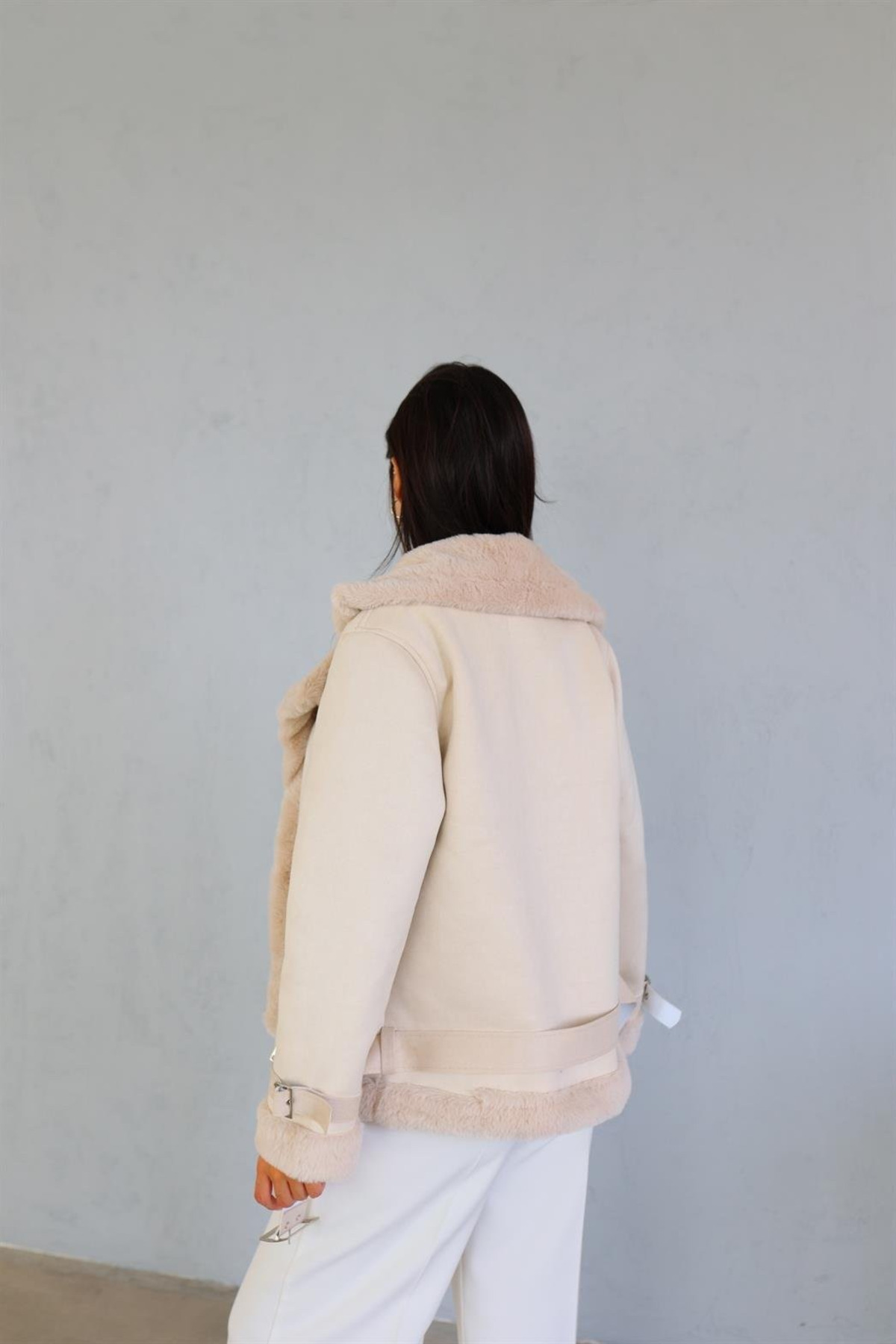 My Blog  Taş 1. Kalite İçi Kürklü Biker Mont - Görsel 4