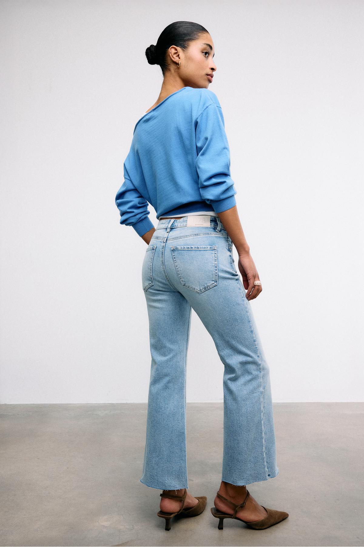 Stradivarius  D78 Cropped Çan Paça Jean - Görsel 5