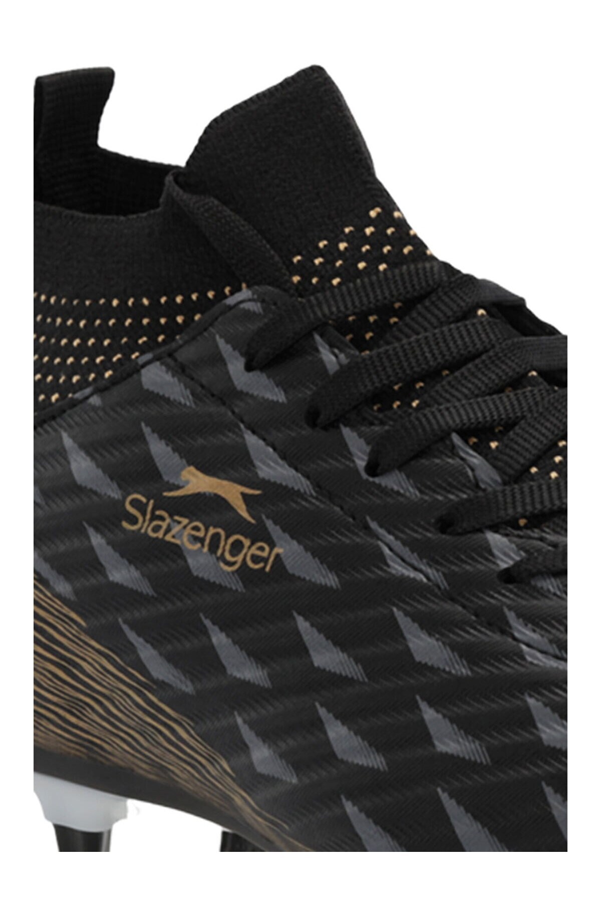 Slazenger Rahat ve Esnek Bağcıklı Erkek Halı Saha Kramponu Siyah Futbol Ayakkabısı görsel 5