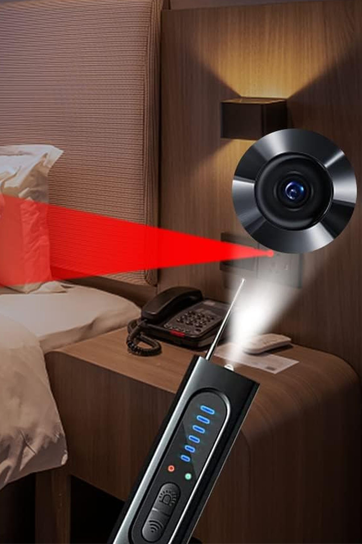 TechnoStation Gizli Kamera Tespit Cihazı Çanta Boy Taşınabilir Pratik Gizli Kamera Bulma Cihazı Dedektörü fotoğrafı 4 (önizleme)