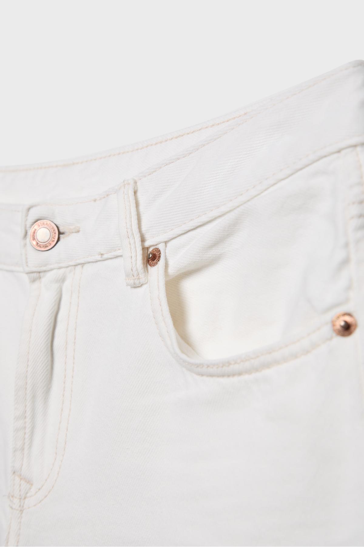 Stradivarius  D91 Düşük Bel Fitilli Geniş Paça Jean - Görsel 8