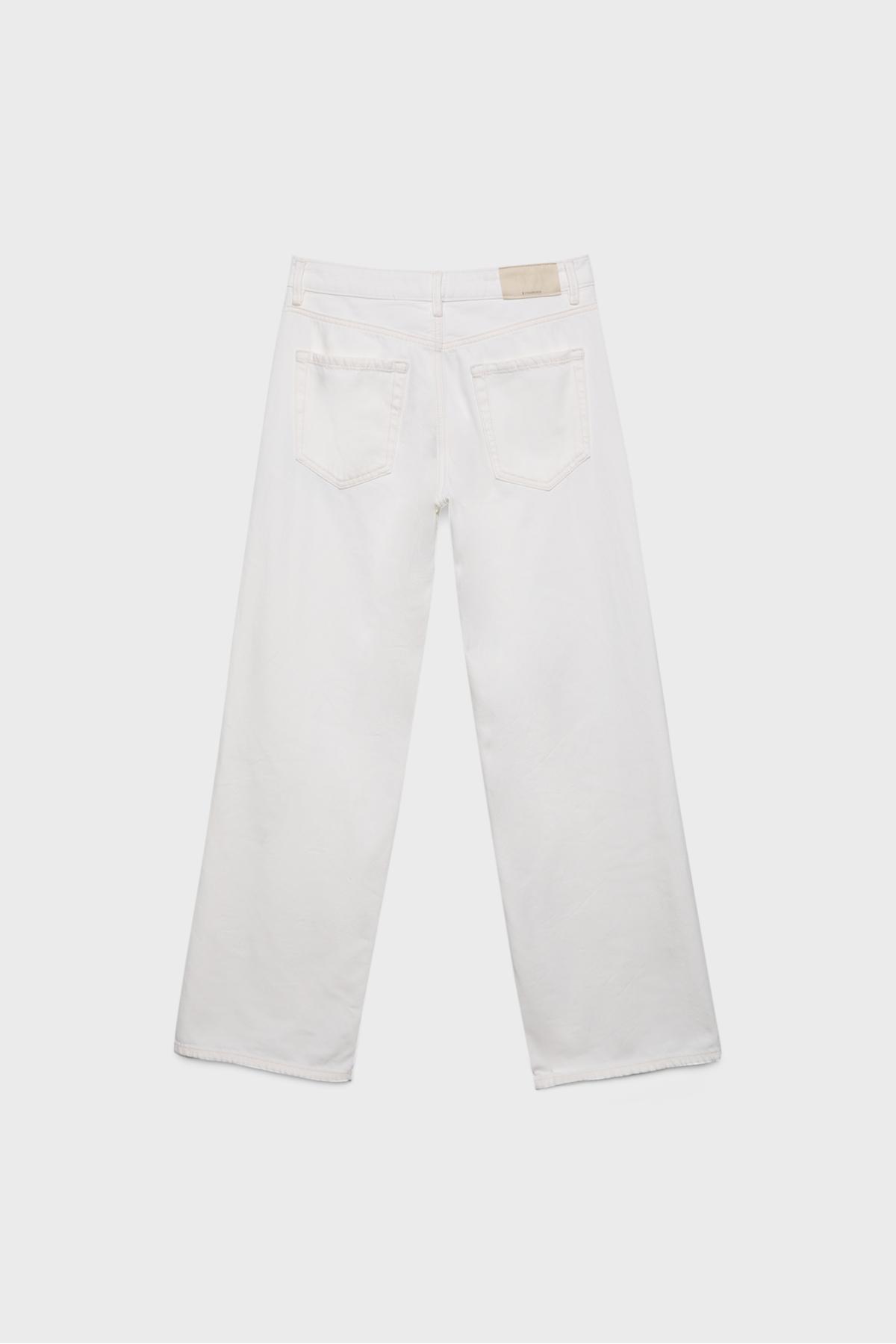 Stradivarius  D91 Düşük Bel Fitilli Geniş Paça Jean - Görsel 7