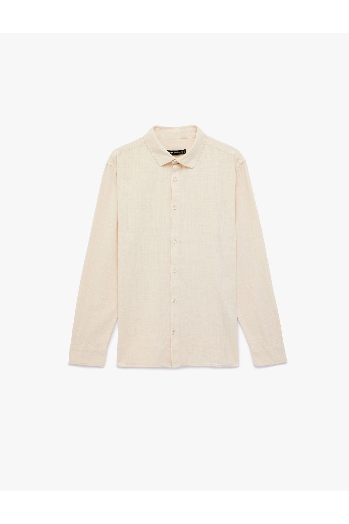 کوتون پیراهن آستین بلند دکمه‌دار یقه کلاسیک نخی معمولی فیت