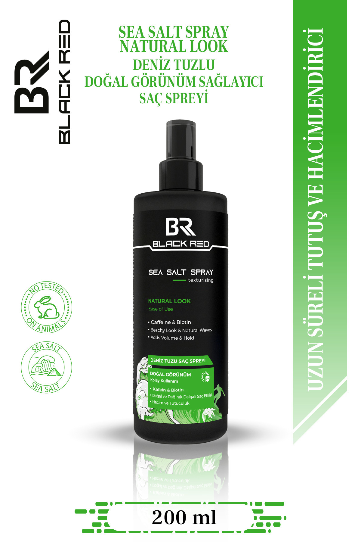Black Red Sea Salt Spray 200 ml – Deniz Tuzlu Doğal Görünüm Saç Spreyi, Hacim Veren & UV Korumalı — 152.01.0792