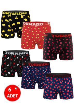 lux tornado Erkek Boxer Karışık Desenli 6li adet