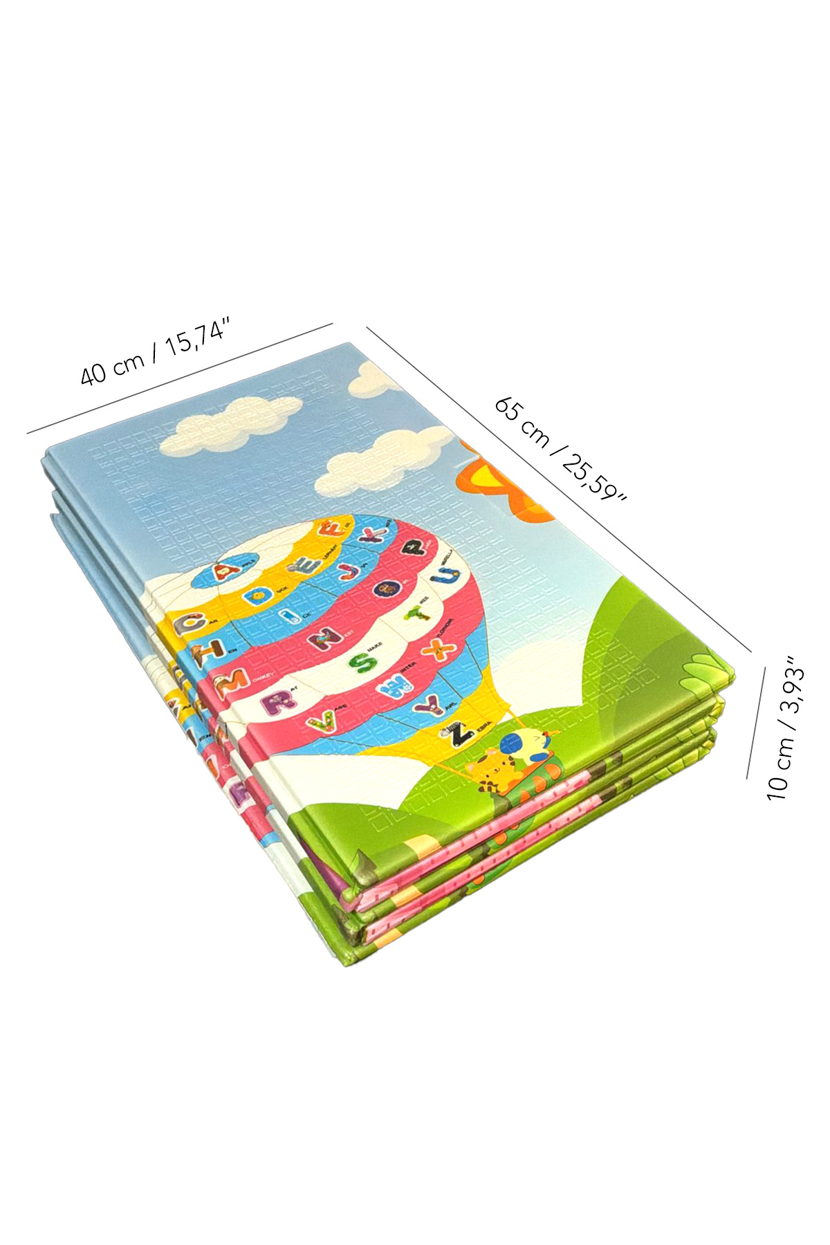 Meleni Baby Çift Taraflı Çiftlik Oyun Matı - 200x130x1 cm Katlanabilir Çocuk Oyun Halısı Taşıma Çantalı fotoğrafı 5 (önizleme)