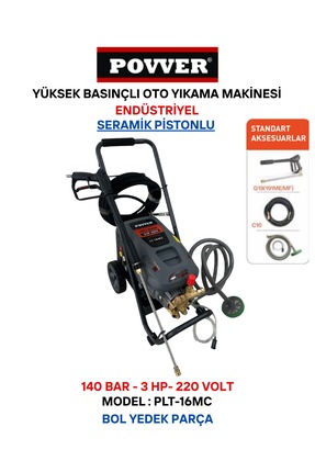 povver Yüksek Basınçlı Endüstriyel Yıkama Makinası (2200 W-3HP-140 BAR)