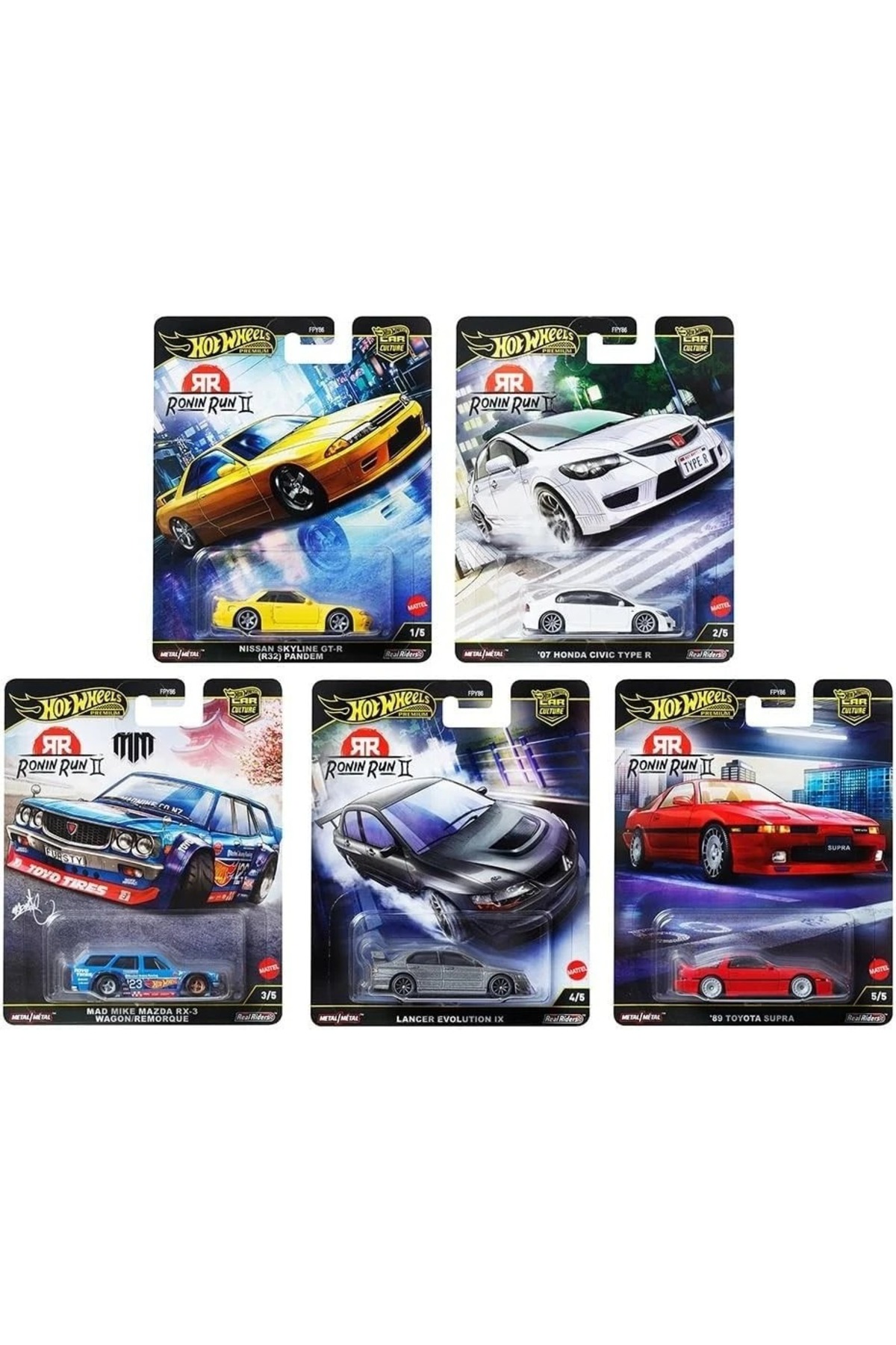 HOT WHEELS Premium Ronin Run II Serisi 5'li Set Diecast Koleksiyon