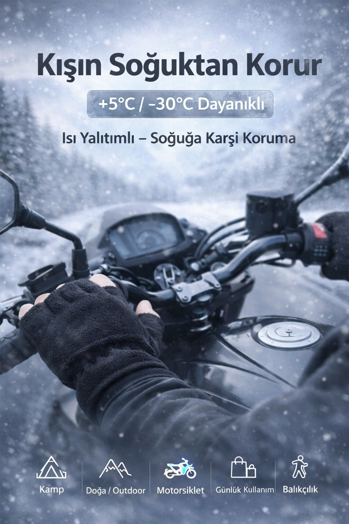 Omotasarım Büyülü Bebek Unisex Polar Kesik Eldiven fotoğrafı 5 (önizleme)
