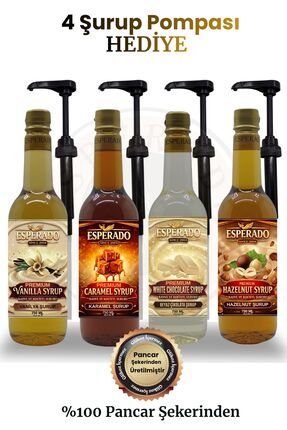 ESPERADO VANİLYA - KARAMEL-BEYAZ ÇİKOLATA - FINDIK AROMALI KAHVE ŞURUBU 750 M...