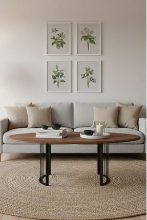 Home EUR070 Elips Orta Sehpa-Kahverengi-42 x 48x 118 cm