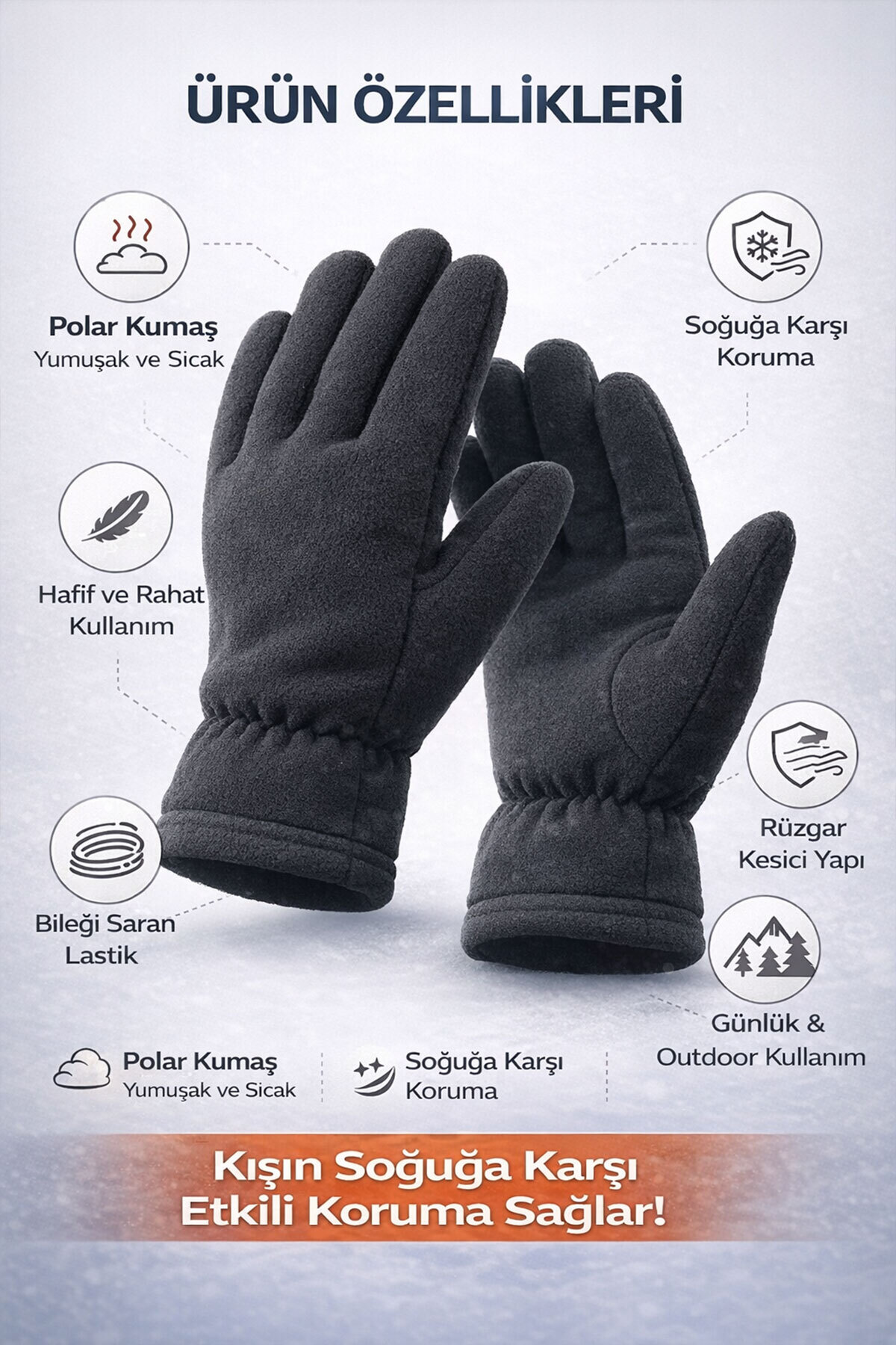 Atelier Print Büyülü Bebek Unisex Uzun Polar Eldiven fotoğrafı 7 (önizleme)