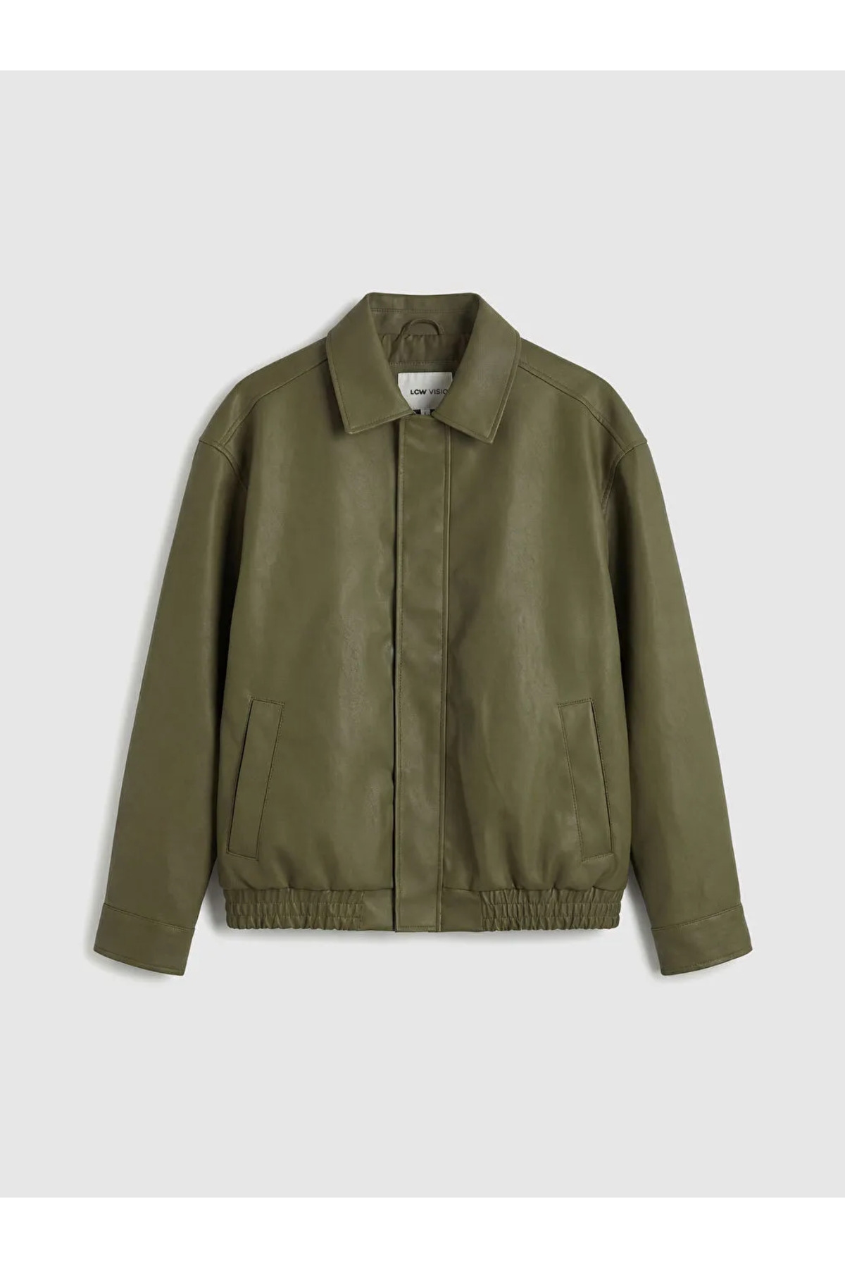 LC Waikiki  Kahverengi Standart Kalıp Deri Görünümlü Erkek Mont