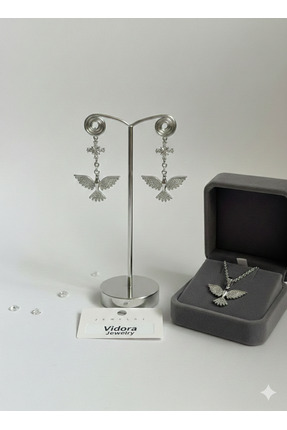 Vidora Jewelry Anka Kuşu Figürlü Çelik Küpe – Taş Detaylı Kararmaz Kadın Küpe