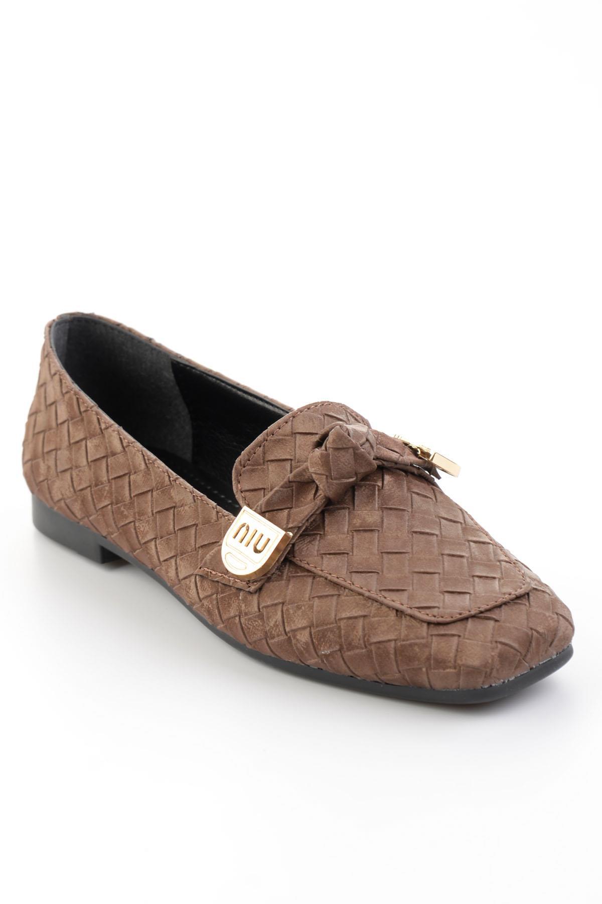 Bambi Kahve Kadın Loafer Ayakkabı K01641022471 görsel 3