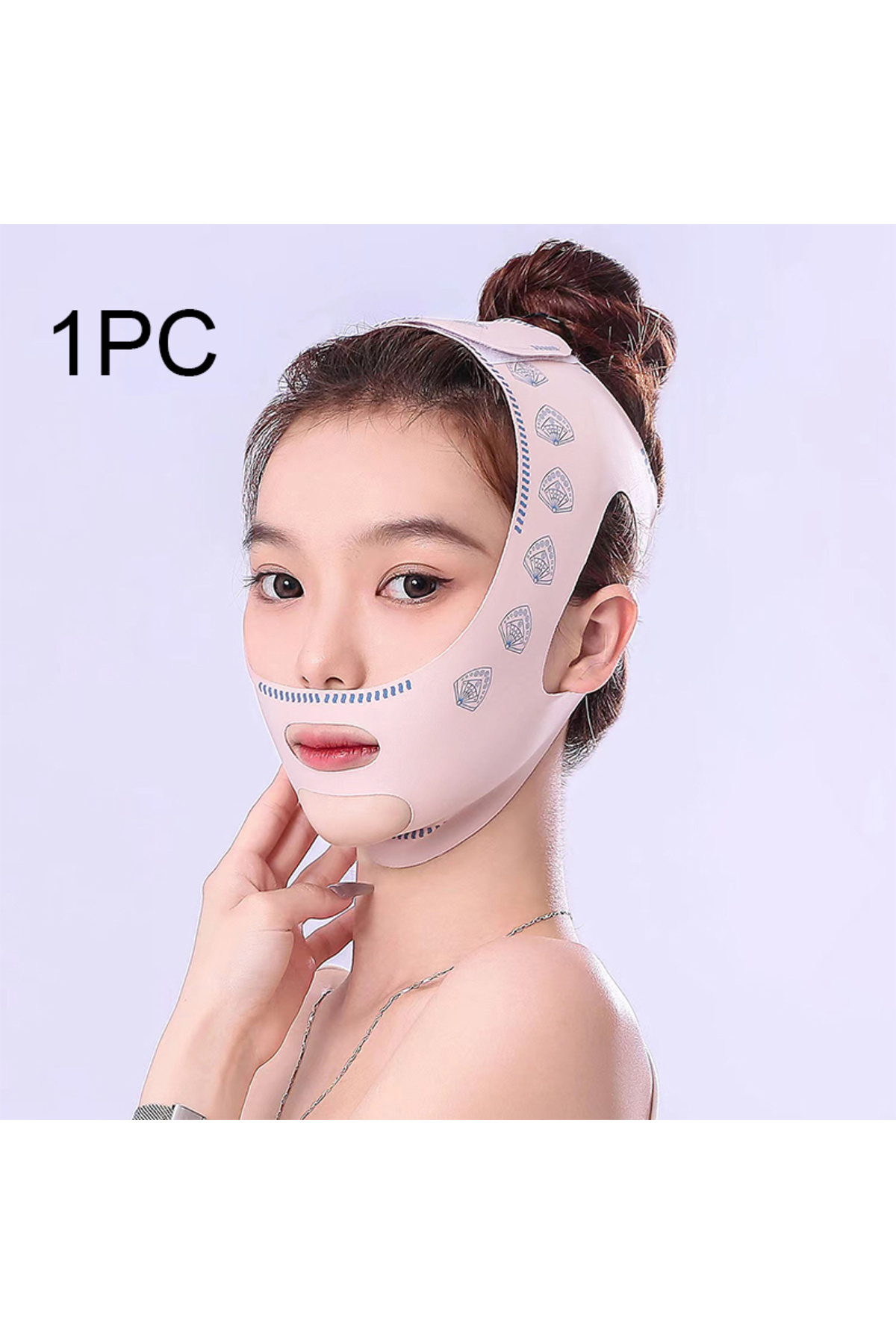 Choice 1pc Reusable V-Lift Face Mask & Chin Strap - Skin-Toned ...