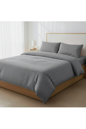 Days In Colours Çift Kişilik %100 Pamuk Çizgili Nevresim Takımı - Pera Serisi