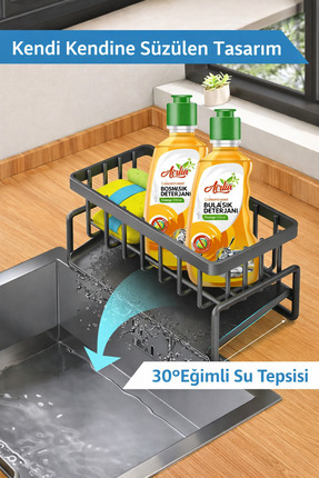 Cherie Home Tezgah Üstü Yer Tasarrufu Sağlayan Sıvı Sabunluk Standı, Çok Amaç...