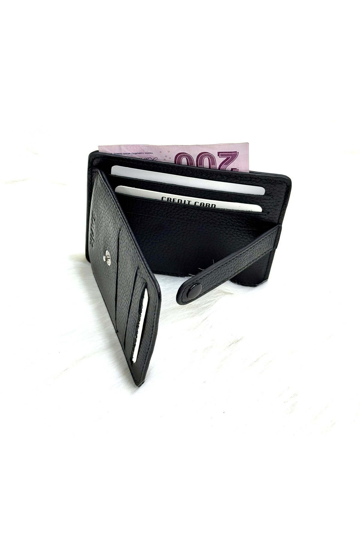 SAFİR Deri Kartlık Çok Bölmeli , İnce Zarif ve Toparlayıcı Kartlık + Kimlik ve Ehliyet Bölümü 11,5X8,5CM görsel 3