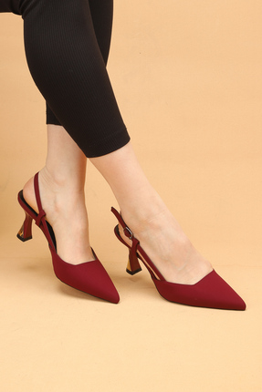 Nilsa Shoes Kadın İnce Topuklu Saten Abiye Ayakkabı Topuklu Ayakkabı