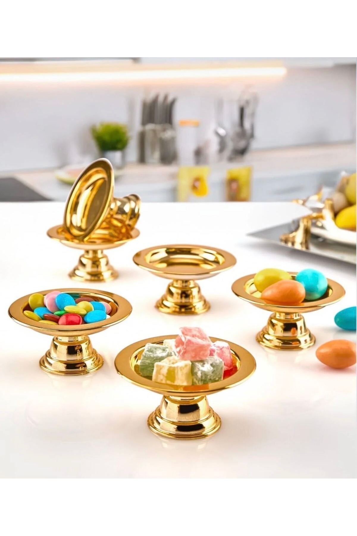 6-Piece Acrylic Decorative Coating 6-Piece Macaroon Coffee Side Sorelis Turkish Delight Bowl Sugar Bowl