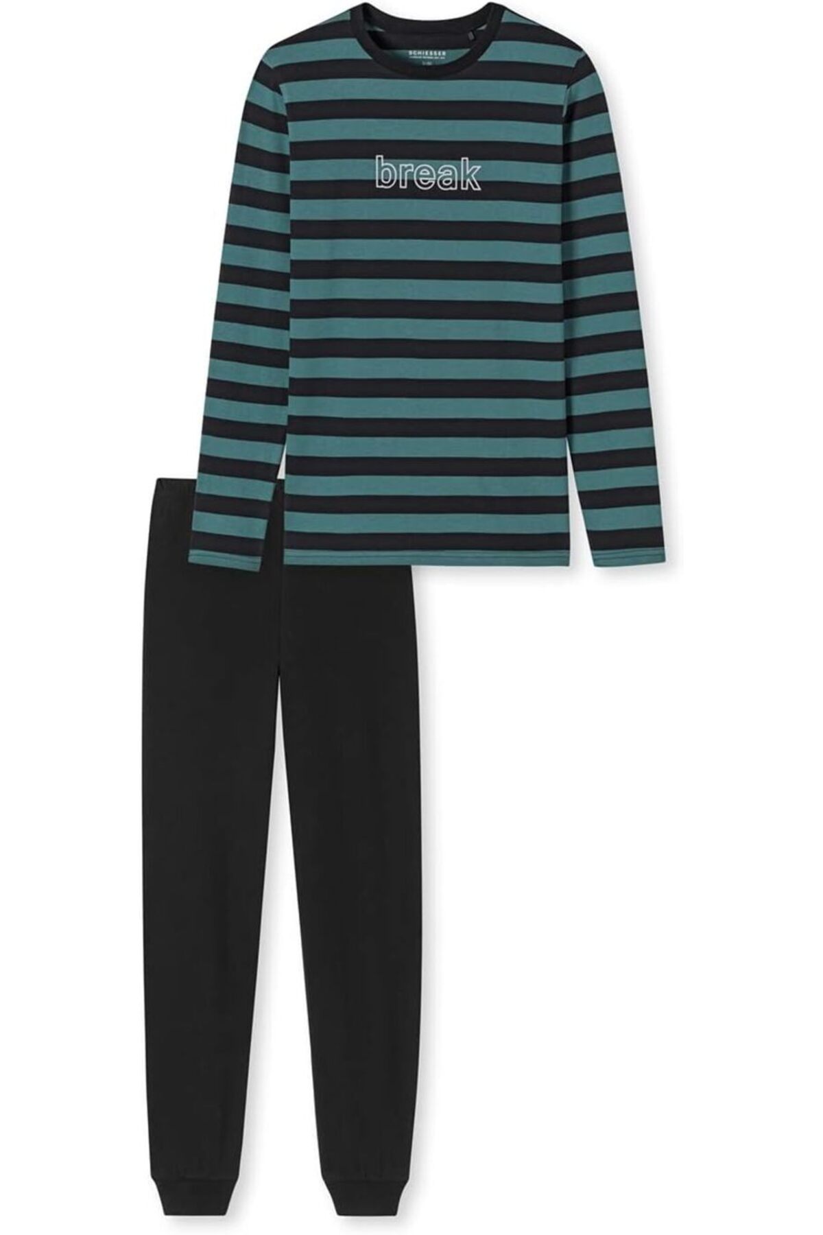 CİRİLO Erkek Çocuk Çizgili Garson Boy Organik Pamuk Pijama Takımı görsel 4