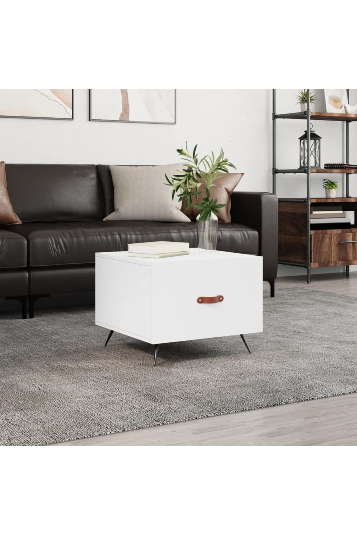 Concept Masă De Cafea, Albă, 50x50x40 Cm, Lemn Compozit - One Size