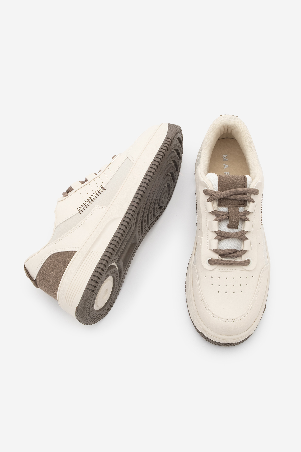 Marjin  Kadın Sneaker Yüksek Taban Spor Ayakkabı Loske Ekru - Görsel 8