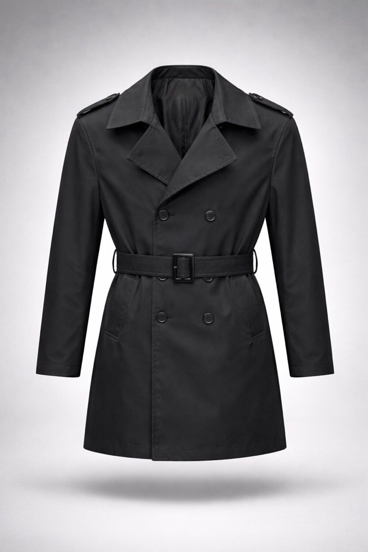 LUMAST  Slim Fit Su Geçirmez Kısa Boy (80 cm) Astarlı Trençkot