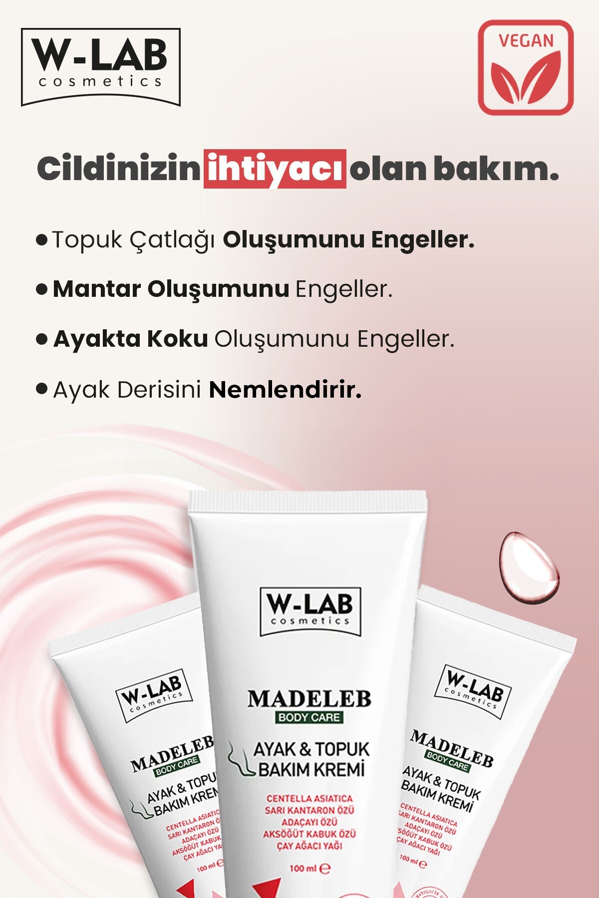 Ayak Topuk Bakım Kremi 100 ML ve Ayak Tırnak Bakım Spreyi 100 Ml — WLAB-U-342 — تصویر 3 از 5